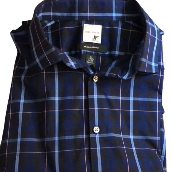 JF J.Ferrar shirt XL‎ super slim fit 100% cotton Mechanical Stretch long sleeve - Picture 1 of 7